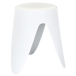 Lot de 6 Tabourets Légers Empilables en Plastique - Blanc - D 30 x H 46 cm - Gain de place