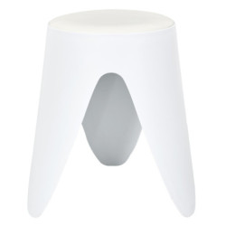 Lot de 6 Tabourets Légers Empilables en Plastique - Blanc - D 30 x H 46 cm - Gain de place
