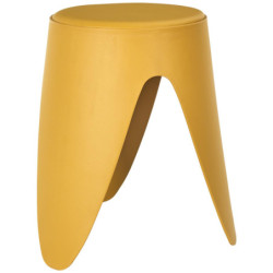 Lot de 6 Tabourets Légers Empilables en Plastique - Jaune - D 30 x H 46 cm - Gain de place