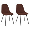 Lot de 2 Chaises en Velours Côtelé Terracotta et Piètement en Métal Noir - Chaise de Salon, Salle à Manger