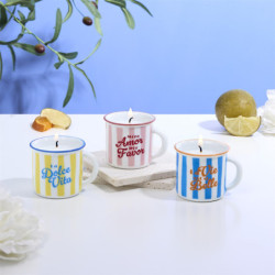 Lot de 6 Bougies Parfumées en Tasses Céramiques Réutilisables - Multicolores Dolce Vita
