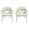 Lot de 2 Fauteuils Beige Tissu Pieds Métal 55 x 55 x 78 cm - Assise Confort