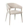 Lot de 2 Fauteuils Beige Tissu Pieds Métal 55 x 55 x 78 cm - Assise Confort
