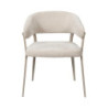 Lot de 2 Fauteuils Beige Tissu Pieds Métal 55 x 55 x 78 cm - Assise Confort