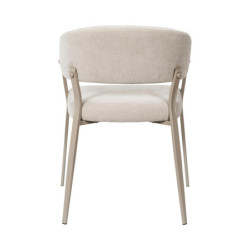 Lot de 2 Fauteuils Beige Tissu Pieds Métal 55 x 55 x 78 cm - Assise Confort