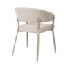 Lot de 2 Fauteuils Beige Tissu Pieds Métal 55 x 55 x 78 cm - Assise Confort