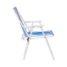 Chaise Ultra Pliante d'Extérieur à Rayures Bayadère - Bleu - 44 x 52 x 75 cm