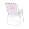 Chaise Ultra Pliante d'Extérieur à Rayures Bayadère - Rose - 44 x 52 x 75 cm
