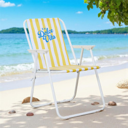 Lot de 3 Chaises Pliantes Extérieur Multicolore Rayures 44 x 52 x 75 cm Gain de Place