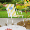 Lot de 3 Chaises Pliantes Extérieur Multicolore Rayures 44 x 52 x 75 cm Gain de Place