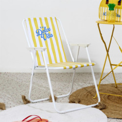 Lot de 3 Chaises Pliantes Extérieur Multicolore Rayures 44 x 52 x 75 cm Gain de Place