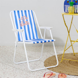 Lot de 3 Chaises Pliantes Extérieur Multicolore Rayures 44 x 52 x 75 cm Gain de Place