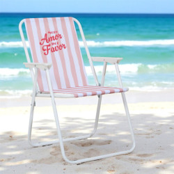 Lot de 3 Chaises Pliantes Extérieur Multicolore Rayures 44 x 52 x 75 cm Gain de Place