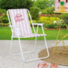 Lot de 3 Chaises Pliantes Extérieur Multicolore Rayures 44 x 52 x 75 cm Gain de Place
