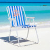 Lot de 6 Chaises Pliantes Extérieur Multicolore Rayures 44 x 52 x 75 cm Gain de Place