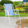 Lot de 6 Chaises Pliantes Extérieur Multicolore Rayures 44 x 52 x 75 cm Gain de Place