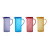 Lot de 4 Carafes Plastique 1,1 L avec Couvercle - Violet Rouge Bleu Jaune