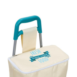 Chariot de Courses Isotherme Pliable 32 x 21 x 92 cm Grande Capacité Transport Facile