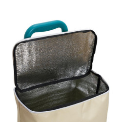 Chariot de Courses Isotherme Pliable 32 x 21 x 92 cm Grande Capacité Transport Facile