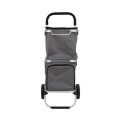 Chariot de Courses Isotherme 2 Compartiments Aluminium 43 x 35 x 99 cm Grande Capacité