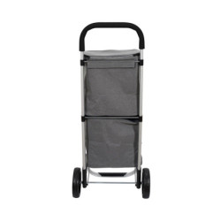 Chariot de Courses Isotherme 2 Compartiments Aluminium 43 x 35 x 99 cm Grande Capacité