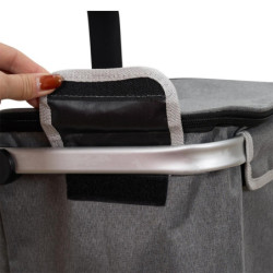 Chariot de Courses Isotherme 2 Compartiments Aluminium 43 x 35 x 99 cm Grande Capacité