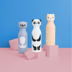 Lot de 3 Gourdes Isothermes Inox 40 cl Motif Kawaii - Étanches - Chaud 6h Froid 18h