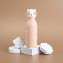 Lot de 3 Gourdes Isothermes Inox 40 cl Motif Kawaii - Étanches - Chaud 6h Froid 18h