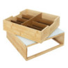 Tiroir Range Capsules de Café Universel - Boite Bois et Verre 30 x 30 cm x H 10 cm - Plateau verre