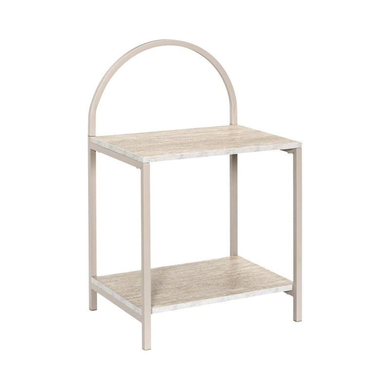 Chevet Arche Bois et Métal 40 x 30 x 63 cm Table de Nuit 2 Niveaux Rangement Chambre