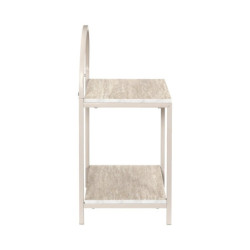 Chevet Arche Bois et Métal 40 x 30 x 63 cm Table de Nuit 2 Niveaux Rangement Chambre