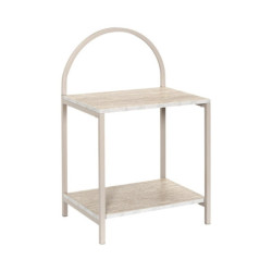 Lot de 2 Chevets Arche Bois et Métal 40 x 30 x 63 cm Tables de Nuit 2 Niveaux Rangement Chambre
