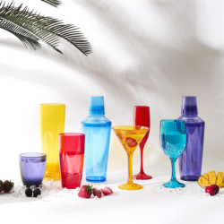 Lot de 24 Verres à Vin Plastique Durable 34 cl - Colorés Incassables Réutilisables Extérieur