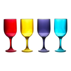 Lot de 24 Verres à Vin Plastique Durable 34 cl - Colorés Incassables Réutilisables Extérieur