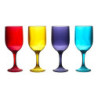 Lot de 24 Verres à Vin Plastique Durable 34 cl - Colorés Incassables Réutilisables Extérieur