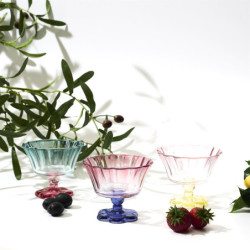 Lot de 12 Coupes à Pied Colorées en Verre Dégradé D11 cm