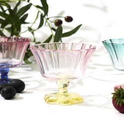Lot de 12 Coupes à Pied Colorées en Verre Dégradé D11 cm