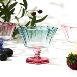 Lot de 12 Coupes à Pied Colorées en Verre Dégradé D11 cm