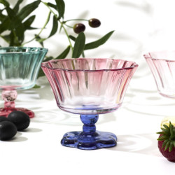 Lot de 12 Coupes à Pied Colorées en Verre Dégradé D11 cm