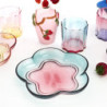 Lot de 12 Assiettes à Dessert en Verre Dégradé Multicolore D 19,3 cm - Etoiles