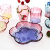 Lot de 12 Assiettes à Dessert en Verre Dégradé Multicolore D 19,3 cm - Etoiles
