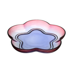Lot de 12 Assiettes à Dessert en Verre Dégradé Multicolore D 19,3 cm - Etoiles