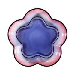 Lot de 12 Assiettes à Dessert en Verre Dégradé Multicolore D 19,3 cm - Etoiles