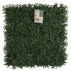 Plaque Murale Végétale Feuillage de Buis 50x50cm - Rendu Dense et Réaliste - Intérieur Extérieur