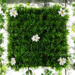 Lot de 24 Dalles Gazon Artificiel 25 x 25 cm Clipsables Décor Extérieur 1.5 m²