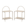 Lot de 2 Chevets Arche Bois et Métal 40 x 30 x 63 cm Tables de Nuit 2 Niveaux Rangement Chambre