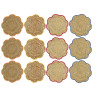 Lot de 12 Sets de Table Tressés en fibre naturelle - Fleur 36 cm - Couleurs estivales