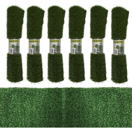 Lot de 6 Rouleaux de Gazon Artificiel 3 x 1 m x Épaisseur 3.5 cm soit 18m2 d'herbe