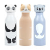 Lot de 3 Gourdes Isothermes Inox 40 cl Motif Kawaii - Étanches - Chaud 6h Froid 18h