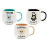 Lot de 3 Mugs Céramique Relief 40 cl Motifs Humoristiques Gromimis - Anse Colorée